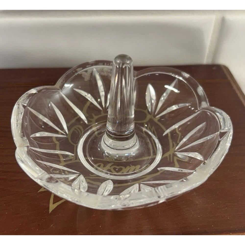 Vintage Waterford Crystal Marquis MAYFAIR Ring Holder Fan Pattern 4” Vanity Dish - Picture 2 of 9